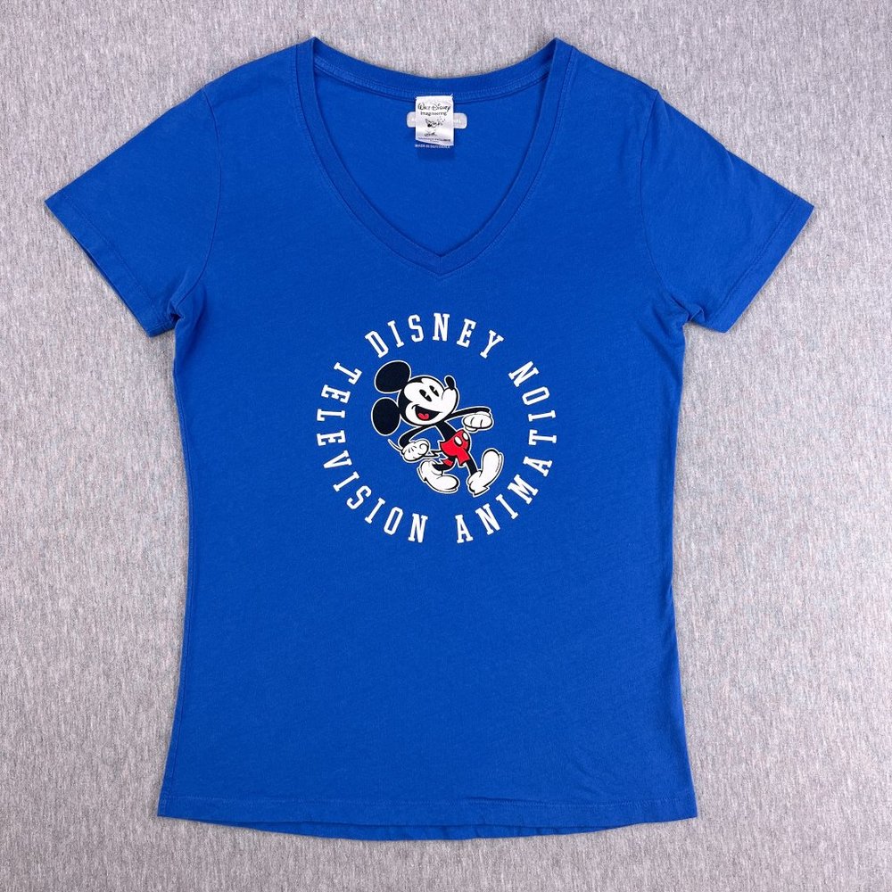Disney Television Animation Womens V-Neck T-Shirt M Mickey Mouse Imagineering